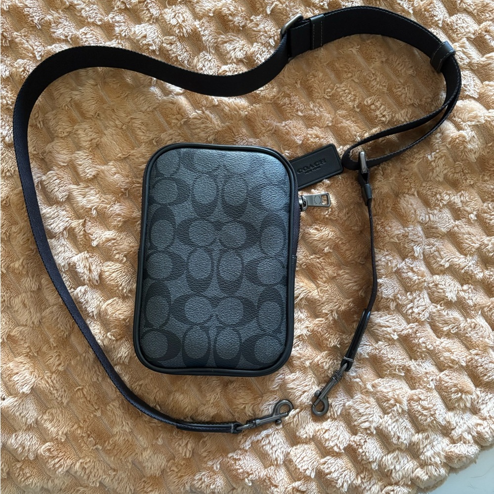 Coach gunmetal and Black Crossbody Bag